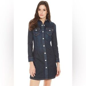 NWT Alexa Chung X AG Denim Button-Down Shirt Dress Medium $325 Retail